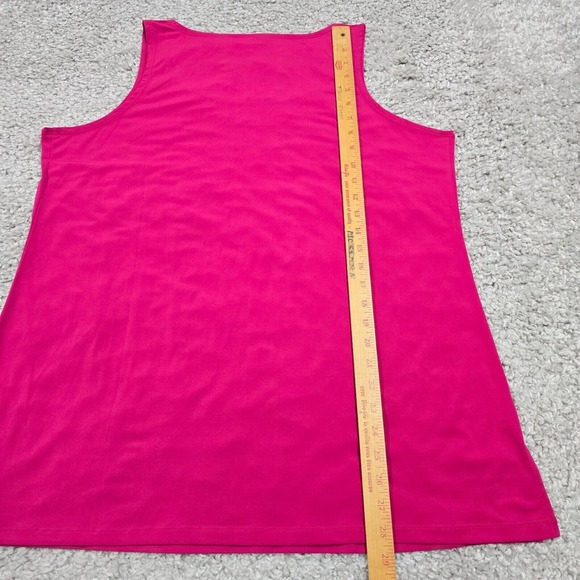 Susan Graver Top Women 1X Pink Liquid Knit Stretch Office Minimalist Casual Tank - Picture 7 of 8